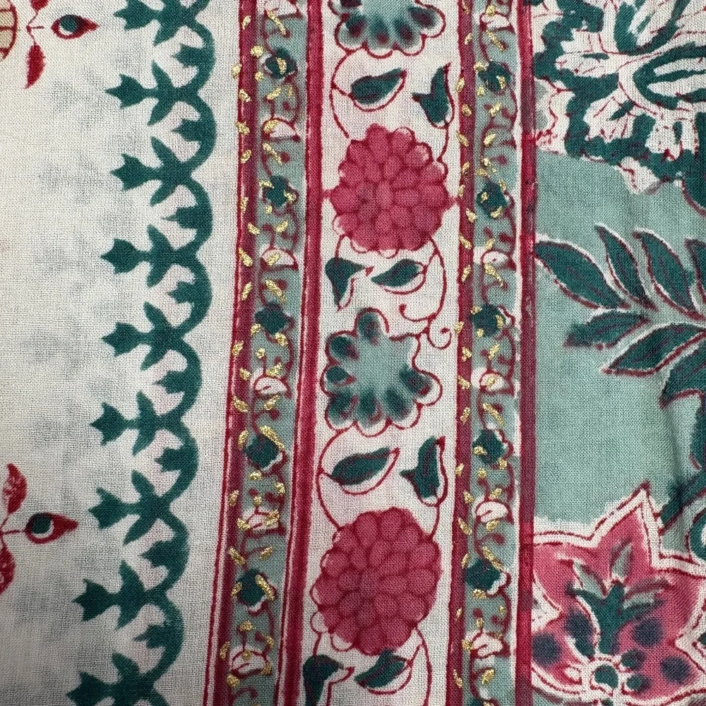 Indian‎ Hand Block Printed Cotton Scarf Or Sarong - 75